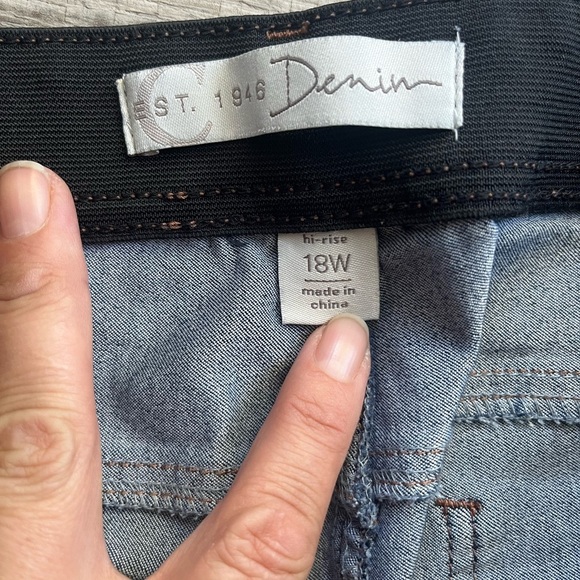 EST 1946 Hi-Rise Skinny Stretch Jeans, Elastic Waistband, Women’s Sz 18W - Picture 4 of 13